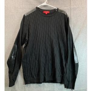 GUESS Sweater Womens Large Long Sleeve Round Neck Black Pullover